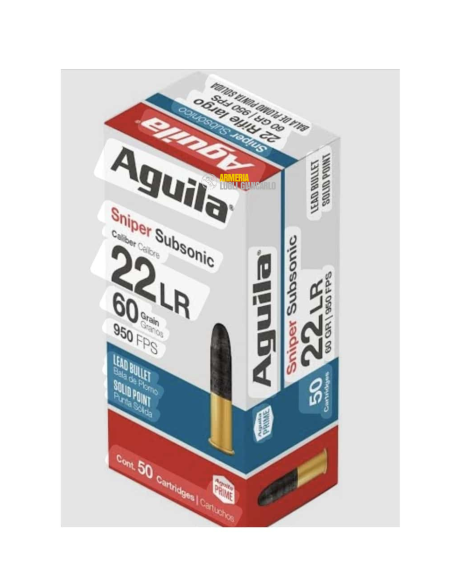 Cartucce calibro 22 LR Aguila 60 grani 50 pezzi