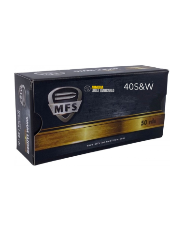 Cartucce Munizioni Colpi da pistola MFS Calibro 40 s&w 180 grani 11,7 50 pezzi