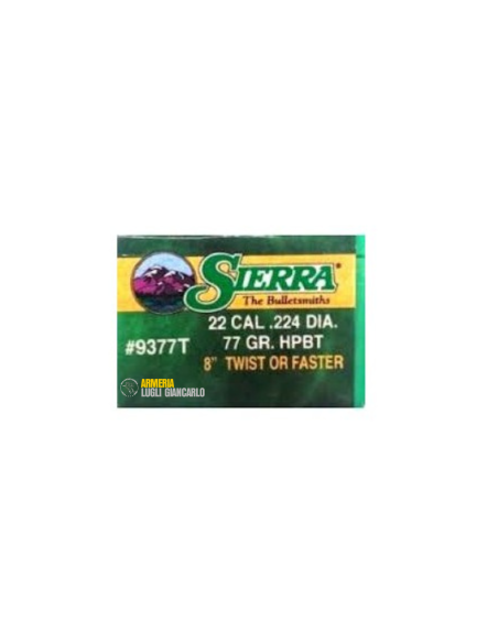 SIERRA Palle MATCHKING 224 77gr HPBT 9377T SIERRA Palle MatchKing 224" 77gr HPBT 9377T (50pz)