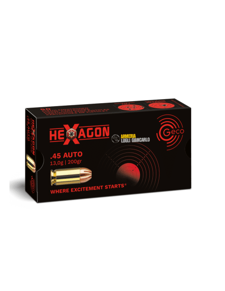 Munizioni geco full metal jacket calibro 45 auto 200 grani