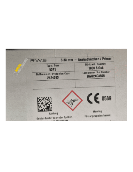 RWS INNESCHI PER RICARICARE COLPI MUNIZIONI CODICE 5341 LARGE RIFLE 1000PZ 5,33 mm