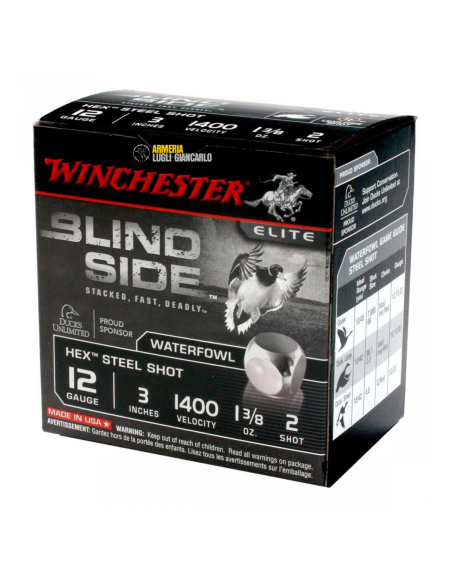 Cartucce Munizioni Colpi calibro 12 in acciaio cubiche WINCHESTER cartucce BLIND SIDE cal.12 mag piombo 3 4  senza piombo