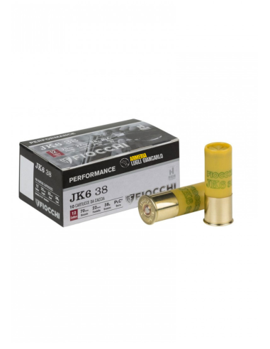 Cartucce Munizioni Colpi Fiocchi calibro 12 scatole da 10 Fiocchi JK6 38 Cal. 12 38gr