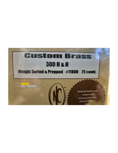 Bossoli da ricaricare colpi calibro 300 h&h Custom Brass 25 pezzi Nosler Custom codice 11800
