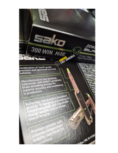 Cartucce Munizioni Colpi calibro 300 win. Mag. 175 grani Sako Powerhead Blade Lead Free Hunting Ammunition