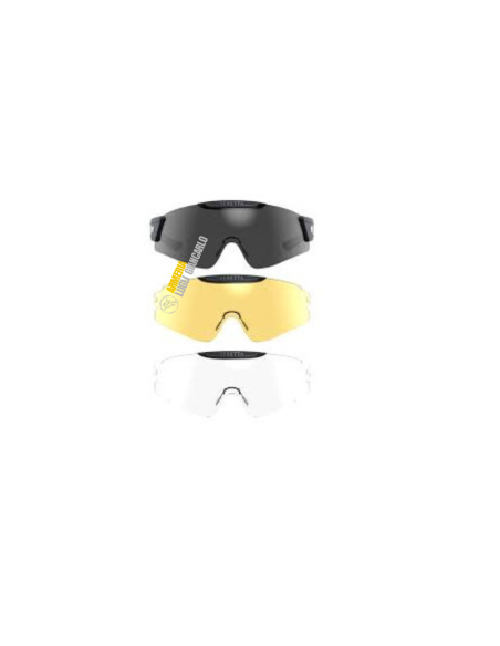3 Set di Occhiali da tiro Kit Beretta  InterMask SKU: OC081D00490MX1UNI 3 lenti nero giallo bianco trasparente