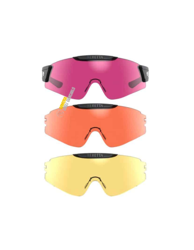 3 Tre Occhiali da tiro kit  InterMask Beretta SKU: OC081D00490MY9UNI lenti Rosa Arancione Giallo
