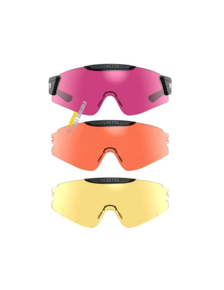 3 Tre Occhiali da tiro kit  InterMask Beretta SKU: OC081D00490MY9UNI lenti Rosa Arancione Giallo