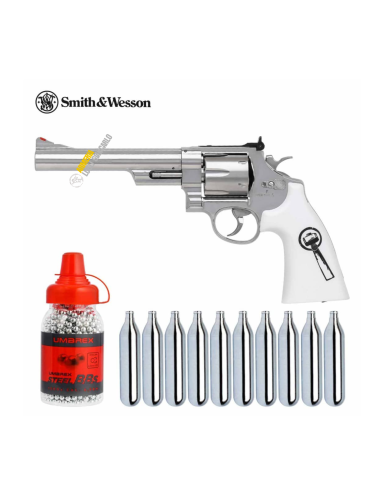 REVOLVER UMAREX S&W 629 TRUST ME CO2 CALIBRO 4.5 BB CN00163 PIST. S&W 629 TRUST ME 4,5 BB NICKEL/WH UMAREX (5.8175)