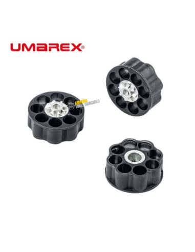 SET 3 CARICATORI TAMBURI PISTOLE UMAREX GLOCK ECC CALIBRO 4,5MM GLOCK 17 UMAREX (5.8365.2)