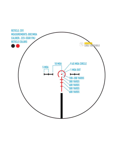 Ottica economica da battuta e M4 AR15 Sightmark Presidio 1-6x24 CR1 SFP, Riflescope SM13140CR1