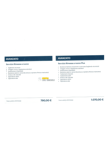 Tagliandi Revisione armi Chiusura Installazione doppio Monogrillo per fucili Beretta 680/690/687 EELL