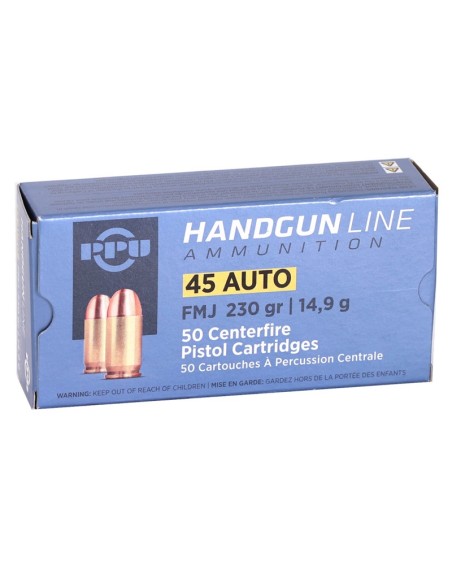 Colpi PPU Handgun cartucce colpi 45 Auto 230 Grain FMJ Ammo 50 pezzi