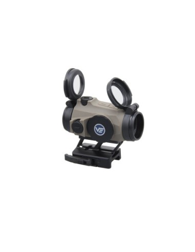 PUNTO ROSSO PER ARMI TAC VECTOR OPTICS  "MAVERICK" RED DOT 3 MOA COPERTURA GOMMATA FDE DESERT CON BASE PICATINNY QR (SCRD-39P)