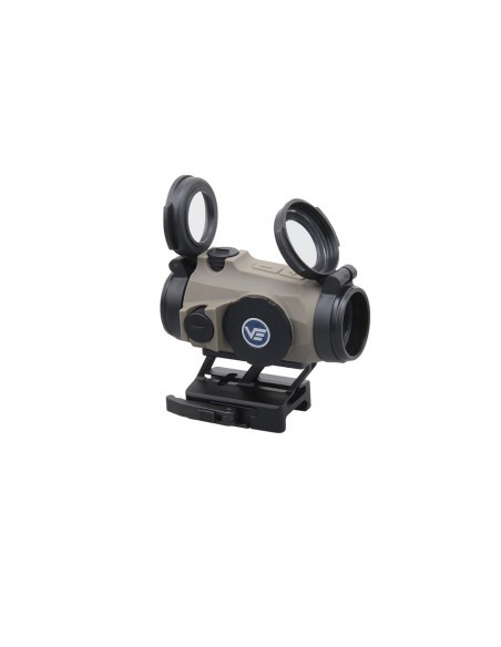 PUNTO ROSSO PER ARMI TAC VECTOR OPTICS  "MAVERICK" RED DOT 3 MOA COPERTURA GOMMATA FDE DESERT CON BASE PICATINNY QR (SCRD-39P)