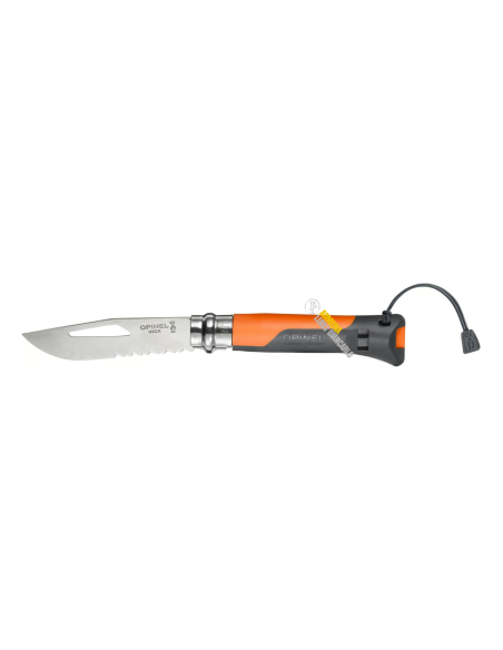 Coltello pieghevole Opinel 8 Outdoor con fischietto colore arancio codice 015779