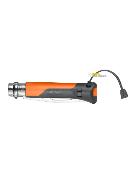 Coltello pieghevole Opinel 8 Outdoor con fischietto colore arancio codice 015779