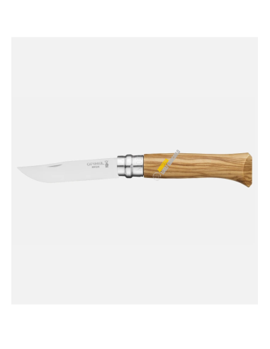 Coltello pieghevole legno manico  Opinel 8VRI in legno di ulivo con scatola in legno codice 010040