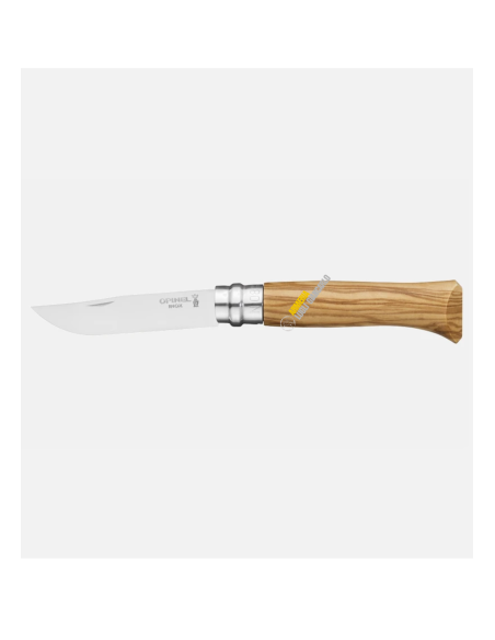 Coltello pieghevole legno manico  Opinel 8VRI in legno di ulivo con scatola in legno codice 010040