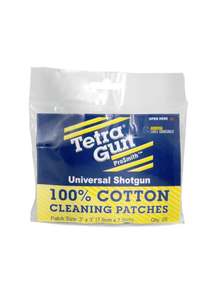 Pezze di cotone Tetra Gun per pulizia armi da 7,6x7,6 cm confezioni da 25 codice TG1098