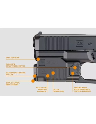 TORCIA NERA GLOCK GLOCK GTL-II Lampada Tattica a led cod. Glock 76202