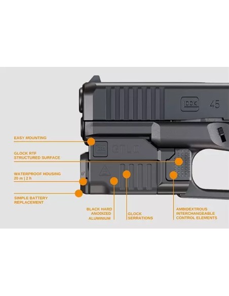 TORCIA NERA GLOCK GLOCK GTL-II Lampada Tattica a led cod. Glock 76202