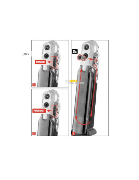 Pistola CO2 Glock gen 5 MOS libera vendita calibro 4,5 da 8 colpi codice 5.8409