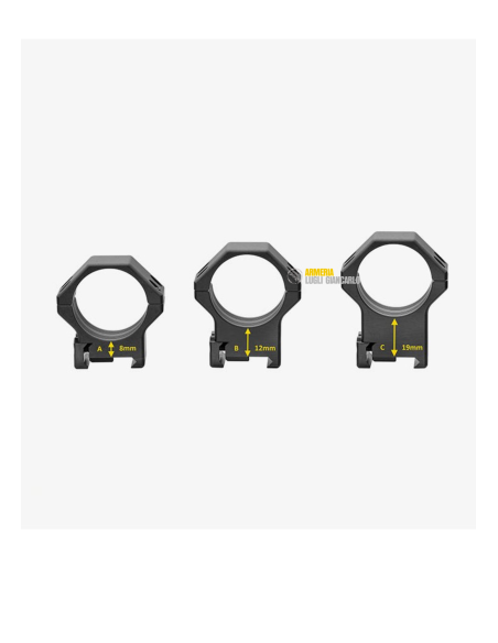 CONTESSA ANELLI ATTACHI LPR02/C – LIGHT PICATINNY RINGS ø30mm Alti H 19