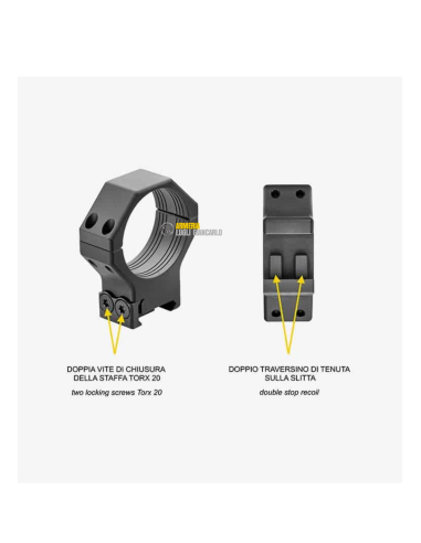 CONTESSA ANELLI ATTACHI LPR02/C – LIGHT PICATINNY RINGS ø30mm Alti H 19