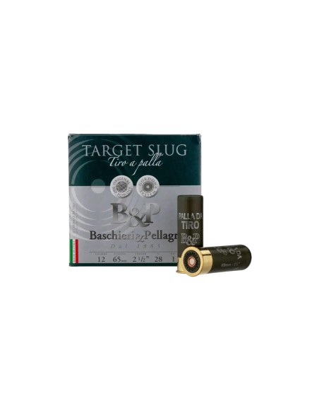 Munizioni a palla Cartuccia da Tiro a palla Baschieri e Pellagri per fucile calibro 12 ogiva Target Slug