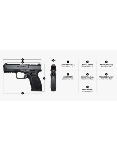 Pistola Semiauto Reximex TRX9 calibro 9x19