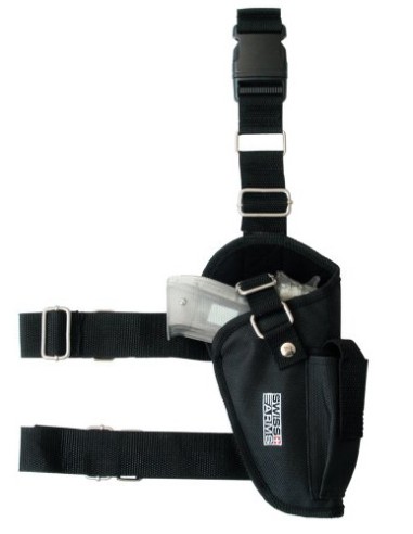 Fondina coscia universale  sinistra cordura con porta caricatore (Swiss Arms 603617)