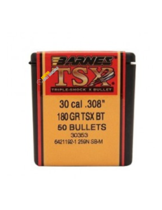 PALLE OGIVE  BARNES TSX codice 30353 BT Palle calibro 30 (.308) 180 grani Conf. da 50 palle 30353