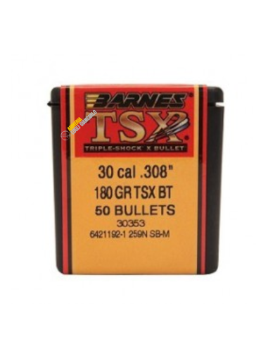 BARNES TSX codice 30353 BT Palle calibro 30 (.308) 180 grani Conf. da 50 palle