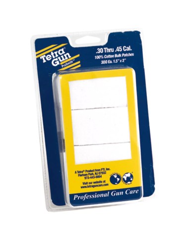 Pezzuole pezze in cotone  pulizia armi Tetra Gun per calibro 30 e calibro 45 Cal. Patch di pulizia (300 Pack)
