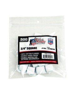 Pezzuole Pro-Shot pezze in cotone  pulizia armi calibro 17-.22 Cal. Rimfire - 3/4" Quadro 500 Conte CODICE 3/4-500