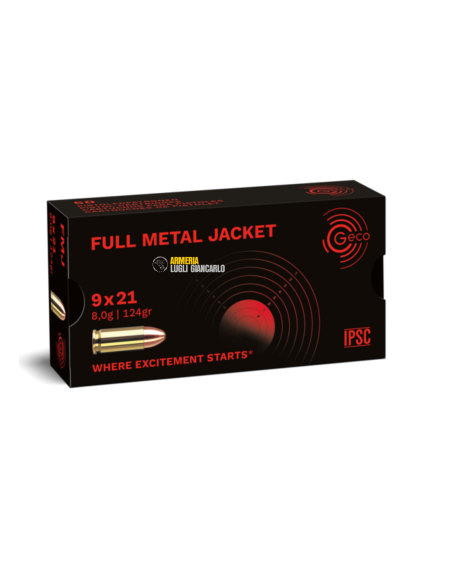 MUNIZIONI GECO FULL METAL JACKET CALIBRO 9x21 8,0g 124gr
