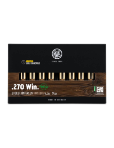 CARTUCCE DA CACCIA GREEN RWS CALIBRO 270 Win. Evolution Green 96gr