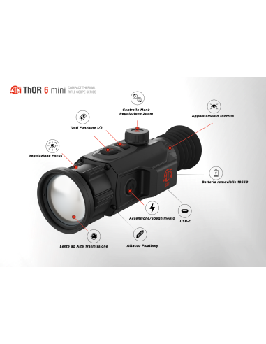Sport optics Monocolo ATN visori termici da puntamento, visori termici digitali THOR 6 Mini
