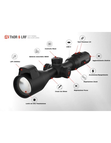 Ottica ATN visori termici da puntamento, visori termici digitali THOR 6 ThOR 6 335 384×288Elite LRF