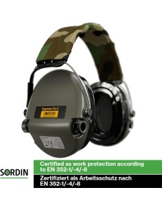 Cuffie elettroniche verdi Sordin Pro-X Protezioni acustiche a capsula 75302-X-S - EN 352 2