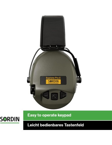 Cuffie elettroniche verdi Sordin Pro Protezioni acustiche a capsula 75302-S