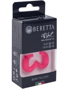 Beretta Tappi 32 dB da sparo Mini Headset Rosa Fucsia Fluo E2