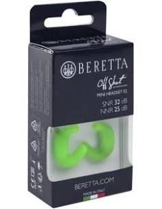 Beretta Tappi 32dB da sparo Mini Headset Giallo Yellow Fluo E2