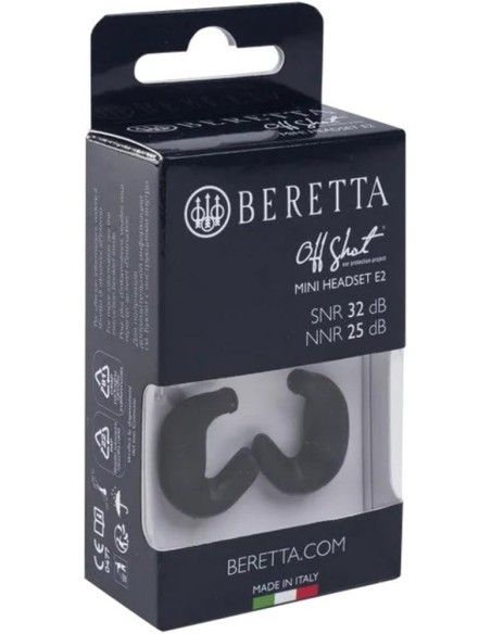 Beretta TAPPI 32 dB da sparo Mini Headset Nero Black E2