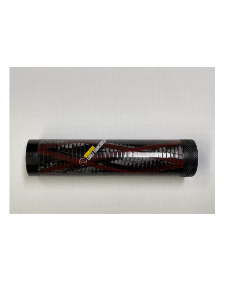 Compensatore/Moderatore/Soppressore di suono SAPL carbon per carabine ad aria compressa PCP calibro 4,5-5,5codice 41067