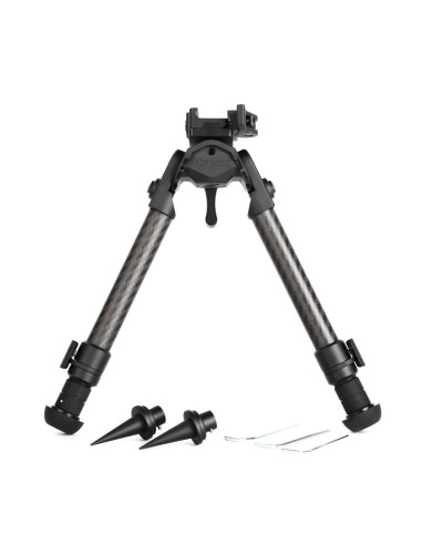 ES-BPV0811P BIPIEDE REGOLABILE 8-11" CARBONIO Bipiede in fibra di carbonio picatinny a sgancio rapidoaltezza: 8-11" (20-28cm).