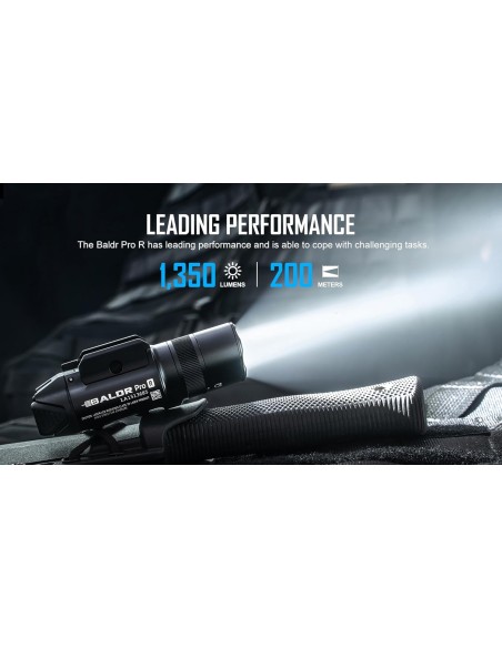 Torcia per armi OLIGHT Baldr Pro R Lampada Led con fascio verde, 1350 lumen, 200 m