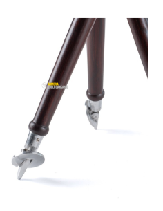 11110 CACCIA PESCA TEMPO LIBERO  SGABELLO MARRONE 60 CM  TREPIEDE IN LEGNO CON PUNTALI IN ACCIAIO 2