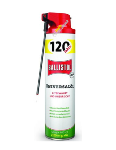 Pulizia Armi Lubrificanti  OLIO BALLISTOL 400 ML + 120 ML  Ideale per lubrificare e proteggere le tue armi